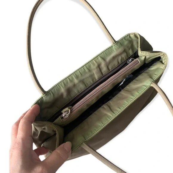 Prada Bag Khaki Green Nylon Tessuto City Handbag - Picture 3 of 16